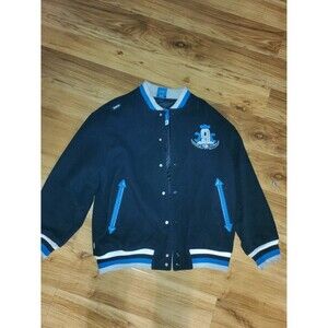 Vintage Akademiks Mens Leather Wool Varsity Jacket XL Hip Hop Stadium Division
